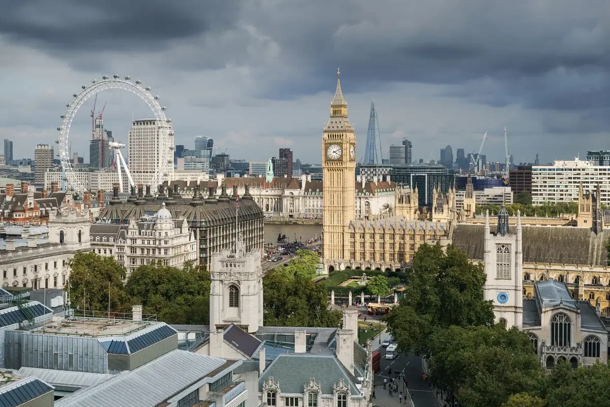 Palace of Westminster on the River Thames in London